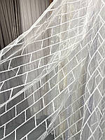 Тюль білий абстракція фатин висота 2,80 м