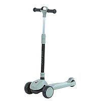 Самокат триколісний iTrike (колеса зі світлом, кермо регулюється, музика, світло) JR3-138-G Сіро-зелений
