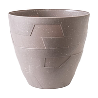 Вазон Керамо зі вставкою 24,5*22см капучіно бетон Алеана, фото 2