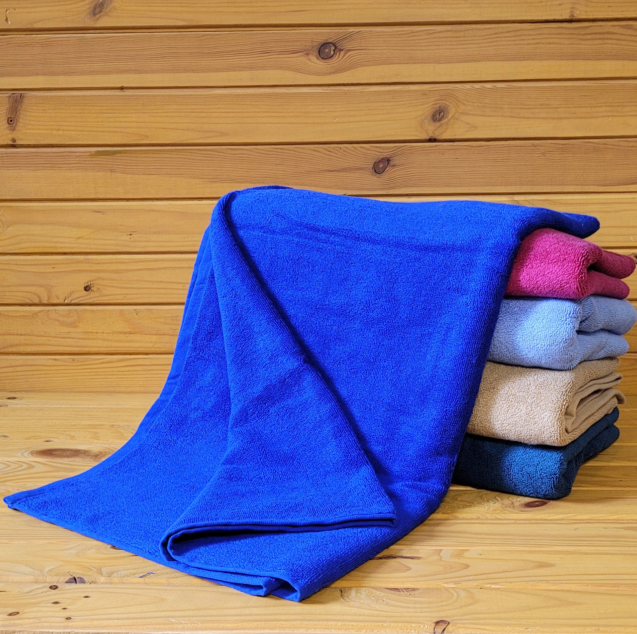 Махровий рушник 70*140 см для бані Синій