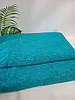 Махрове простирадло 150×200 см Узбекистан щільність 390 г/м² бірюзове 100% бавовна Жаккард, фото 2