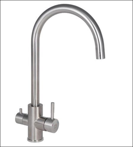 Змішувач для кухні Aria 020F, Nickel (k35) з підключенням для питної води Lidz