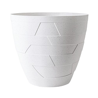 Вазон Керамо зі вставкою 14,5*13см біла троянда бетон Алеана, фото 5