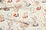 Ранфорс digital з цифровим друком "Лисички з гілочками зайчик та пінгвіни" № РЦ - 3469, фото 5