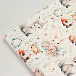 Ранфорс digital з цифровим друком "Лисички з гілочками зайчик та пінгвіни" № РЦ - 3469, фото 9