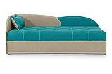 Диван-ліжко одномісний Хвиля (стандарт) рогожка аква з карамеллю, фото 2