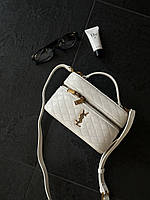 Saint Laurent Gaby Vanity Leather Shoulder Bag WHITE