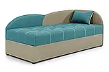 Диван-ліжко одномісний Хвиля (стандарт) рогожка аква з карамеллю, фото 5