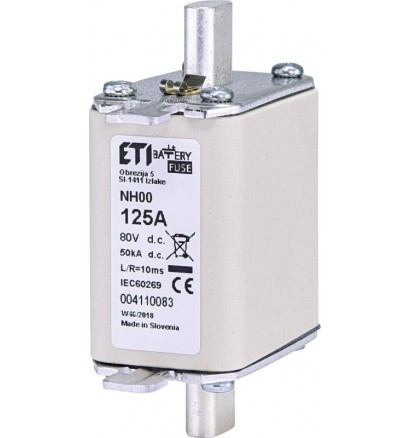 Запобіжник ETI NH-00 Battery 125A 80V DC