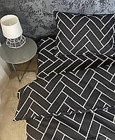 Євро комплект якісної постільної білизни Бязь Gold Lux 200*220 Чорний