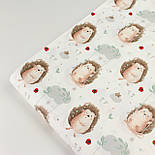 Ранфорс шириною 240 см "Їжачки на гойдалці" на білому фоні № 3470, фото 9