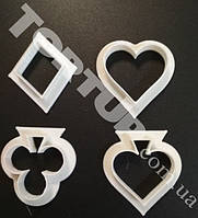 Пластикова вирубка Карткова масть набір 4шт по 3см