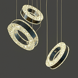 Світлодіодна кришталева підвісна люстра Linisoln 80W до 18 м² колір Хром 7270/10SS HR