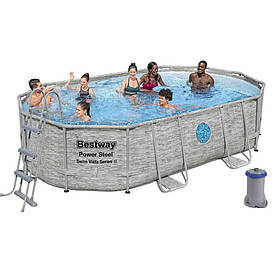 Каркасний басейн Bestway Power Steel 56946K (488×305×107 см, 10 949 л)