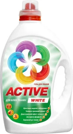 Гель для прання білих тканин Active White 3 л.