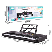 Дитячий синтезатор із мікрофоном дитяче піаніно Electronic Keyboard 61 клавіша, фото 3
