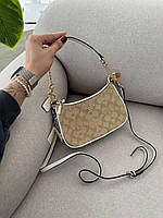 Coach Coach Teri Shoulder Bag In Signature Canvas Snake/Beige  [крафтова брендована коробка]