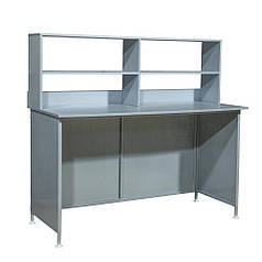 Стіл лабораторний з верхньою надбудовою СЛ-001.02 (стіл для кабінету лікаря)