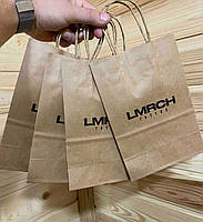 Крафт пакет коричневий з ручками 150*90*220 мм, папір ІМПОРТ, 100 г/м2, формат А5, для косметики, подарунків, аксесуарів, фото 3