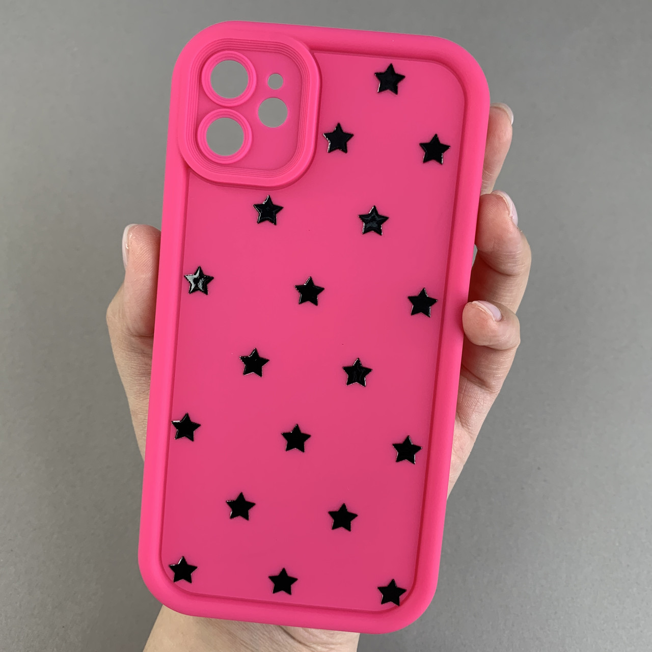 Чохол для iPhone 11 чохол з високими бортами із зірочками на айфон 11 малиновий q05d