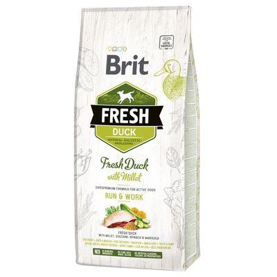 Brit Fresh Duck with Millet Adult Run & Work для дорослих активних собак всіх порід (качка) 12 кг