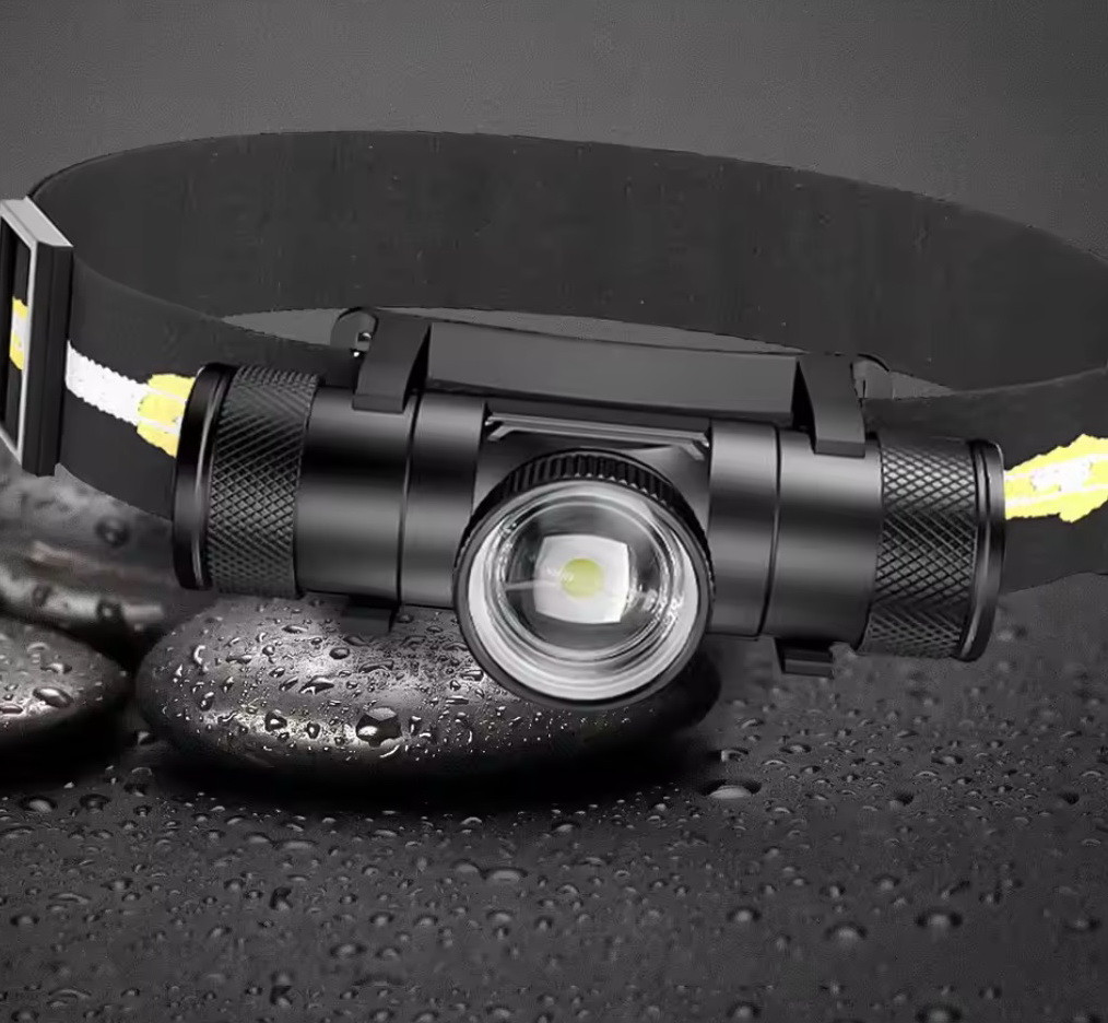 Налобний ліхтар із зумом SOLOLANDOR (6000k, XPG LED, USB-C, 18650, ЗУМ)