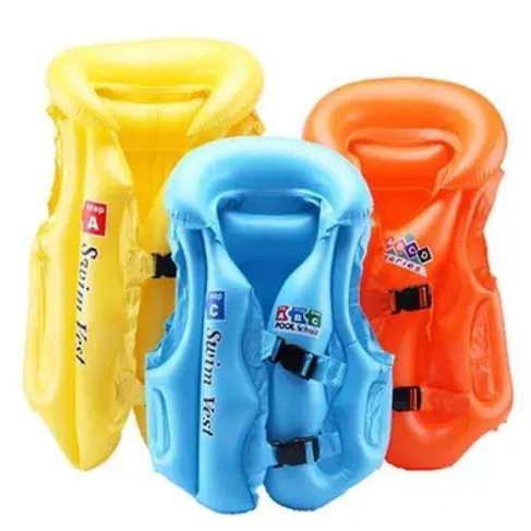 Детский надувной ПВХ жилет Swim Vest ж-0007 S с 3-мя воздушними камерами и подголовником 3 цвета  (3-5лет)