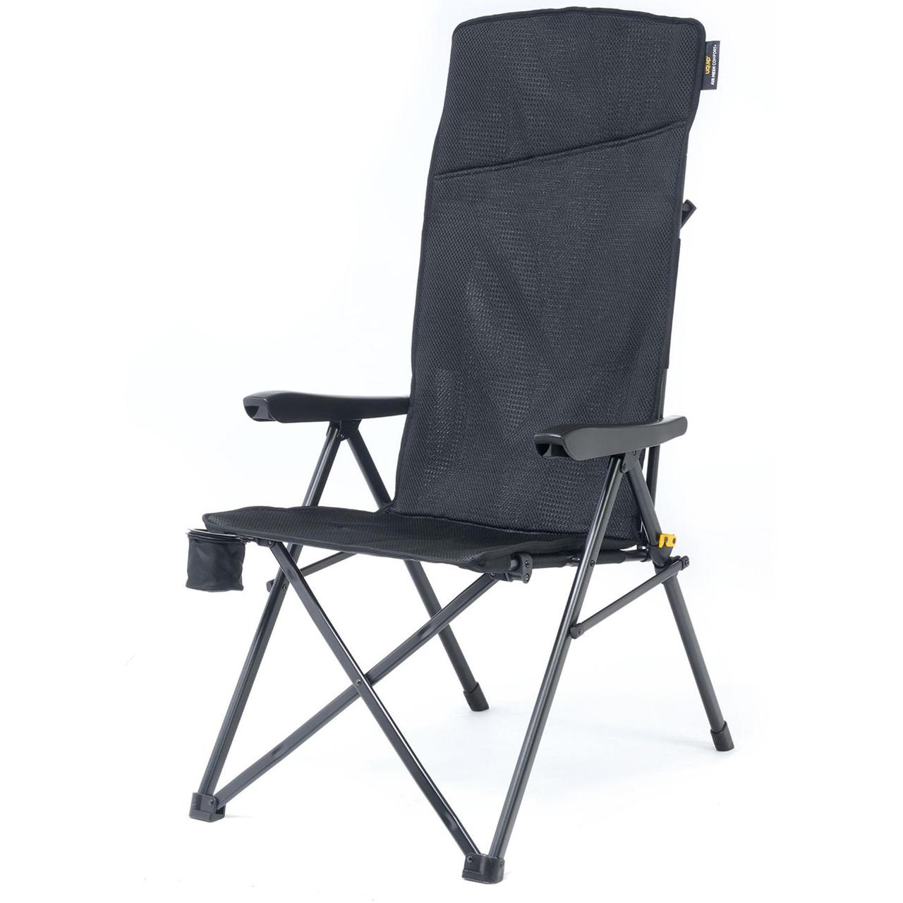 Крісло садове розкладне 120 кг Uquip Justy XL Black