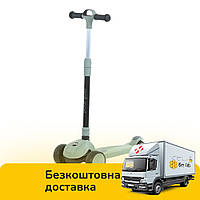 Самокат триколісний iTrike (колеса зі світлом, кермо регулюється, музика, світло) JR3-138-G Сіро-зелений