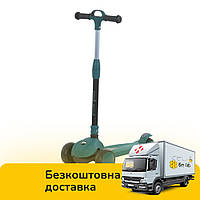 Самокат триколісний iTrike (колеса зі світлом, кермо регулюється, музика, світло) JR3-138-M Зелений