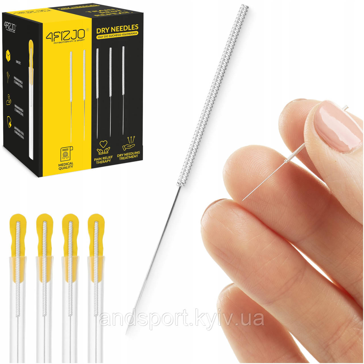 Голки акупунктурні 4FIZJO 0.25 х 25 мм з напрямною 100 шт (P-5907739318930)