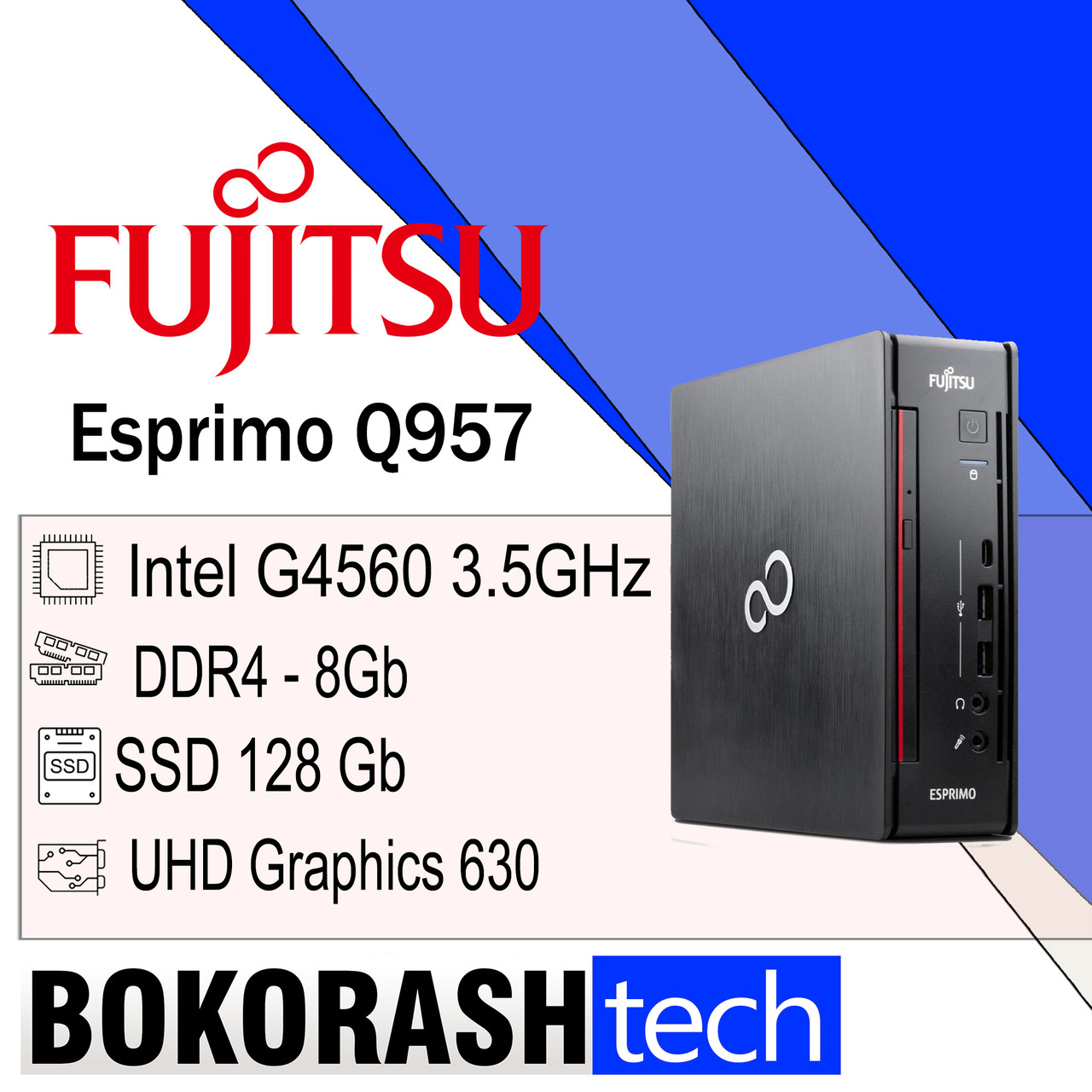 Міні Комп'ютер Fujitsu Q957 Intel G4560 ddr4 8Gb SSD 128 Gb HD 630 .FQ