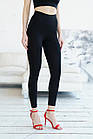 Жіночий літній комплект Топ + Лосини чорний спортивний костюм на літо, фото 7