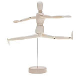 Велика, рухлива, дерев`яна людина RESTEQ, Дерев'яні action фігурка на підставці 32 см, фото 2