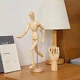 Велика, рухлива, дерев`яна людина RESTEQ, Дерев'яні action фігурка на підставці 32 см, фото 9