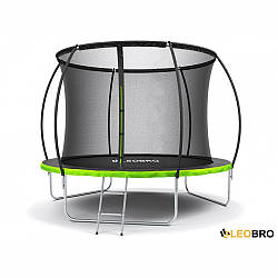 Батут із внутрішньою захисною сіткою 312 см LEOBRO Pro 10FT LB1010P GREEN для дітей на дачу в приватний будинок