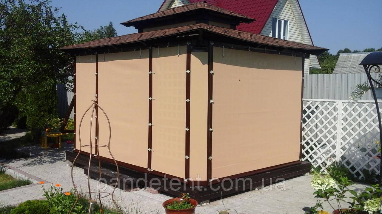 М'які вікна - москітна затіняюча сітка штори ПВХ для садових павільйонів, альтанок, терас