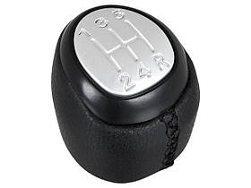 Saab 9-3 03-12 ручка перемикання передач чорна штучна шкіра + чорна нитка + срібло 5 передач