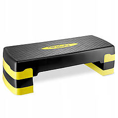 Степ-платформа 3-ступенева 4FIZJO 69 х 28 х 10-15-20 см Black/Yellow (P-5907739311436)