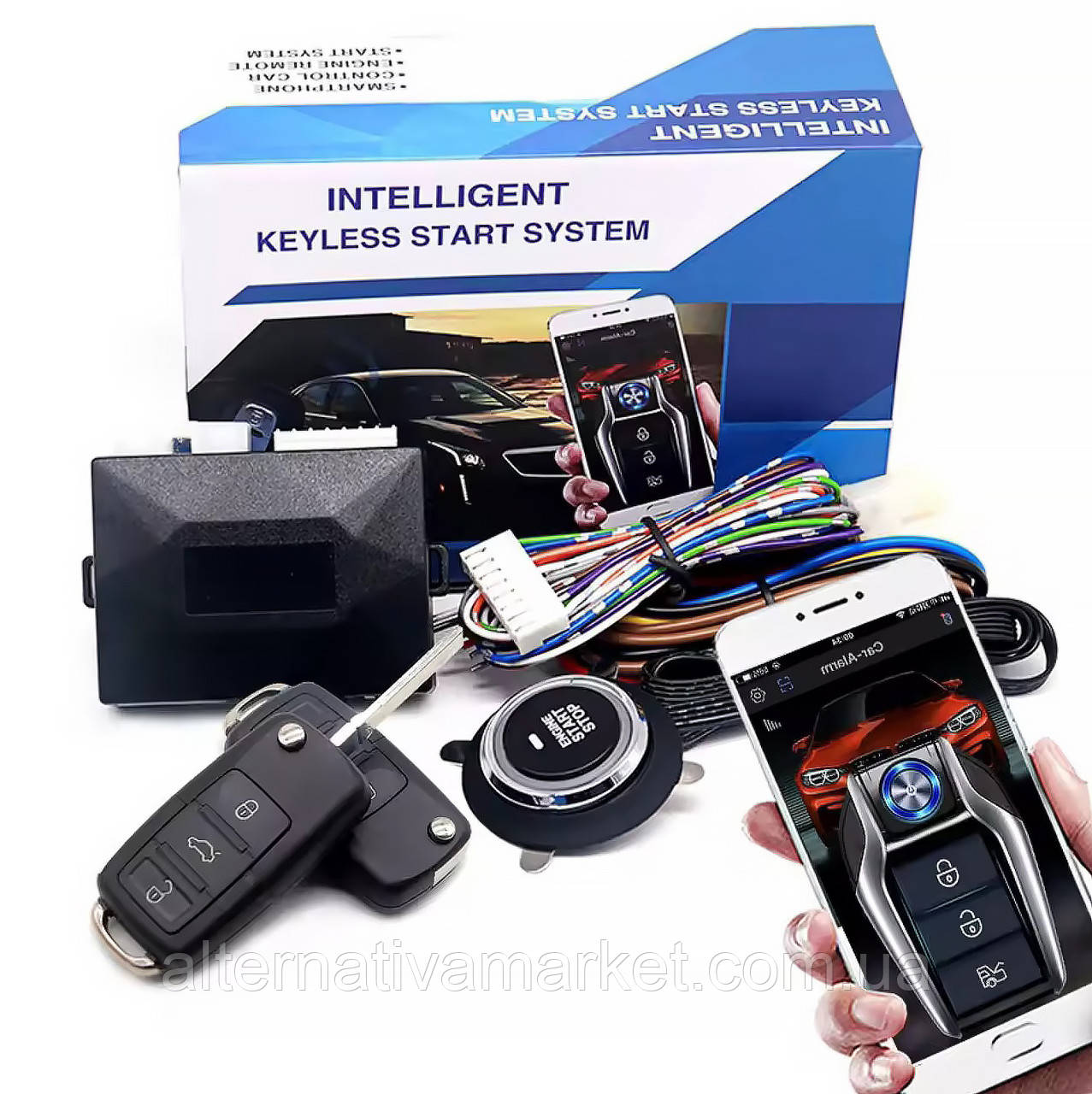 Старт-Стоп система "K3-8100 VW" з автозапуском двигуна та керуванням центральним замком (APP, 2 ключі), фото 1