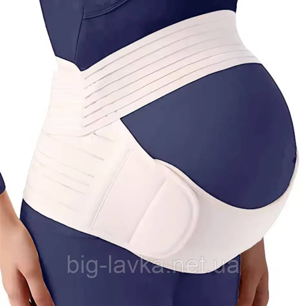 Бандаж для вагітних еластичний на липучках L Білий, фото 1
