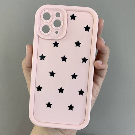 Чохол для Apple iPhone 11 Pro чохол з високими бортами із зірочками на телефон айфон 11 про рожевий q05d, фото 1
