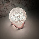 Нічник Світильник Луна 100 мм із Вашою фотографією Логотипом Написом акумуляторний 16 кольорів пульт, фото 2