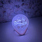 Нічник Світильник Луна 100 мм із Вашою фотографією Логотипом Написом акумуляторний 16 кольорів пульт, фото 3