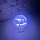 Нічник Світильник Луна 100 мм із Вашою фотографією Логотипом Написом акумуляторний 16 кольорів пульт, фото 4