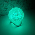 Нічник Світильник Луна 100 мм із Вашою фотографією Логотипом Написом акумуляторний 16 кольорів пульт, фото 5