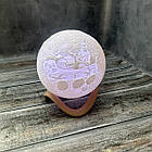 Нічник Світильник Луна 100 мм із Вашою фотографією Логотипом Написом акумуляторний 16 кольорів пульт, фото 8