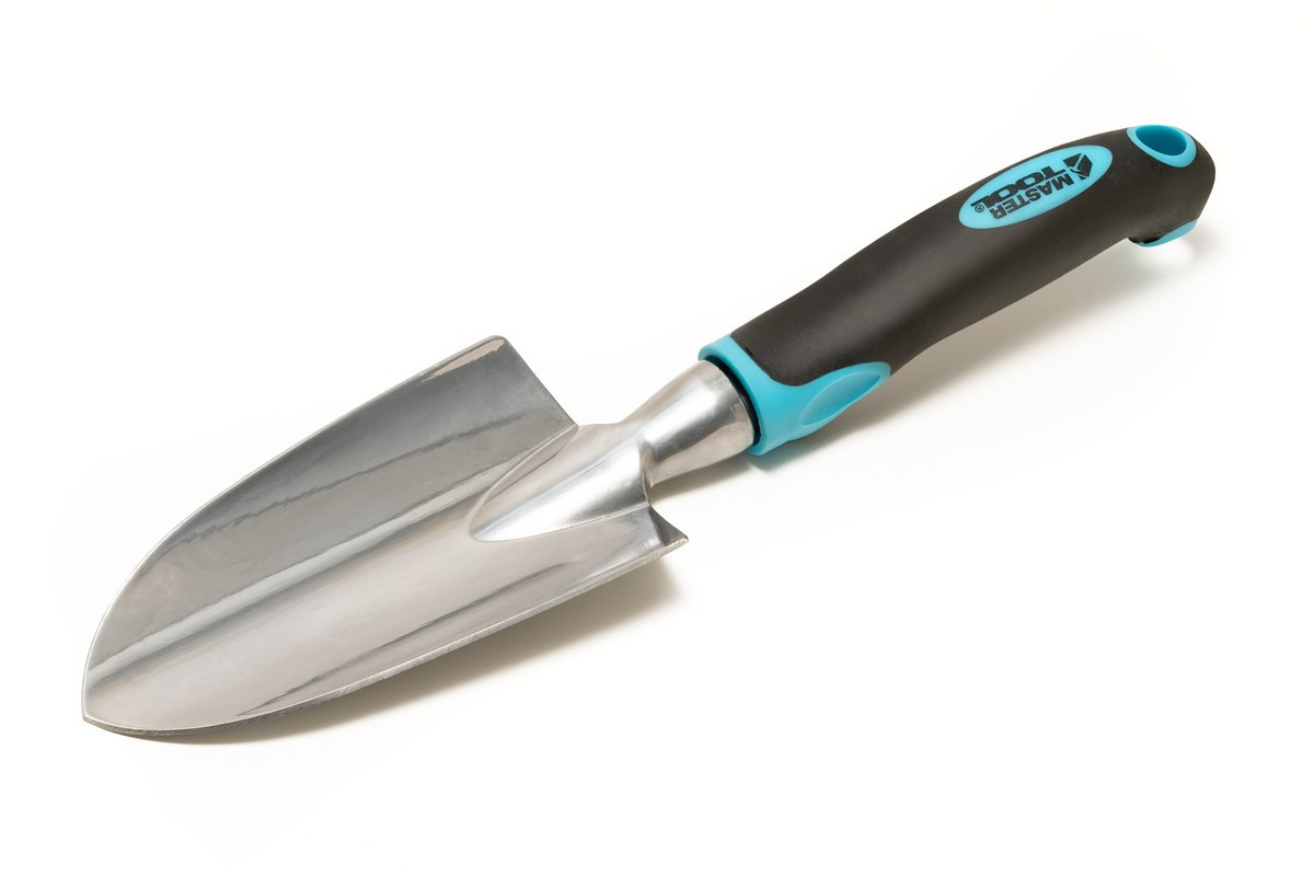 Совок посадковий MASTERTOOL алюмінієвий з пластиковою ручкою та TPR покриттям 305х75 мм 14-6160, фото 1