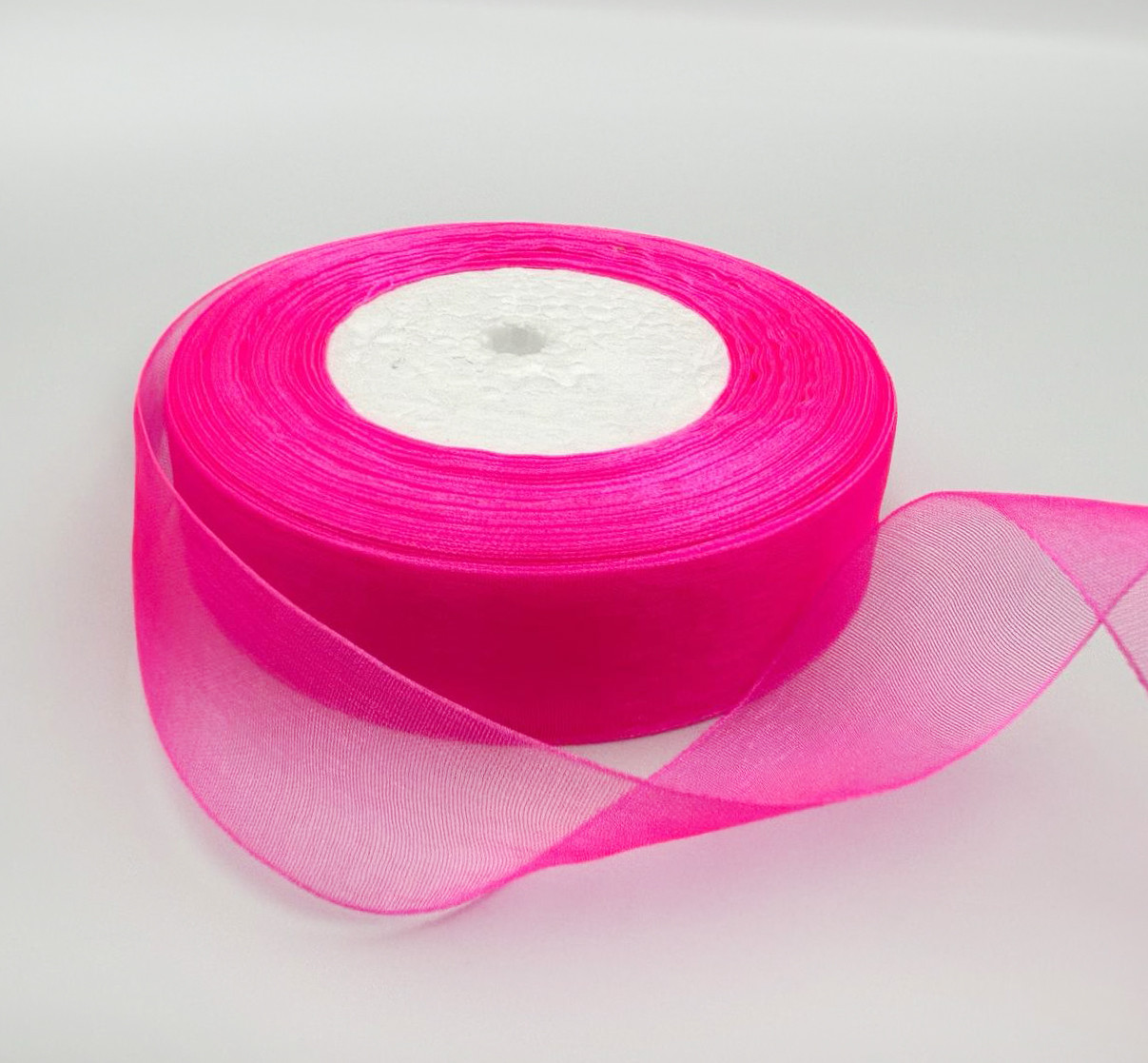 Стрічка Органза / 2.5  см / 40 метрів / Яскраво-Ррожевий, фото 1