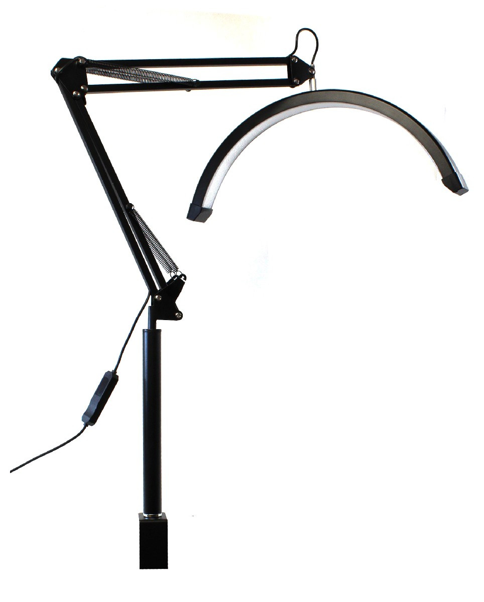 Безтіньова настільна лампа на струбцині LED MOON SP-66B, 24 Вт, Чорна, фото 1